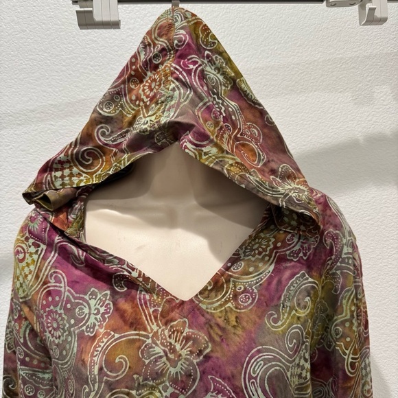 Soft Surroundings Floral Paisley Pull Over Hooded Sweater Size XS Boho Artsy - Picture 3 of 10